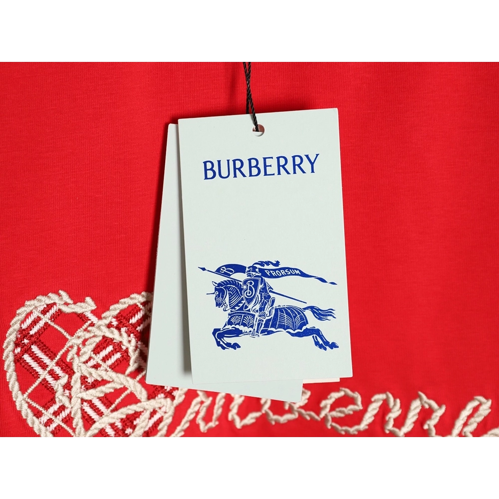 Burberry Heart Letter Embroidered Round Neck Short Sleeve T-shirt TSK1,Burberry