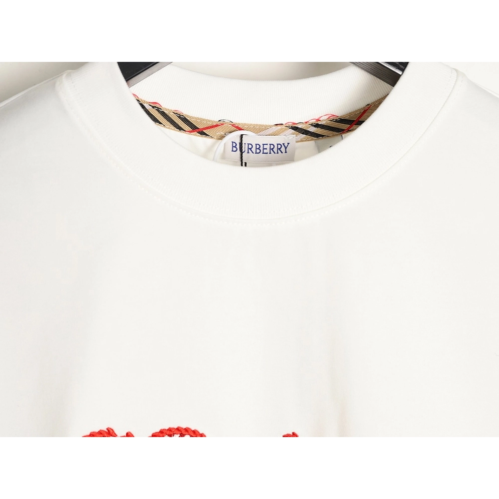 Burberry Heart Letter Embroidered Round Neck Short Sleeve T-shirt,Burberry