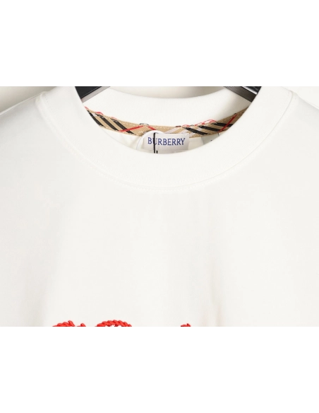 Burberry Heart Letter Embroidered Round Neck Short Sleeve T-shirt,Burberry