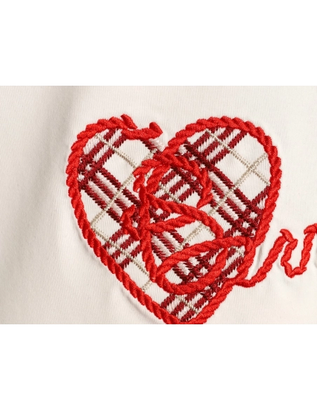 Burberry Heart Letter Embroidered Round Neck Short Sleeve T-shirt,Burberry