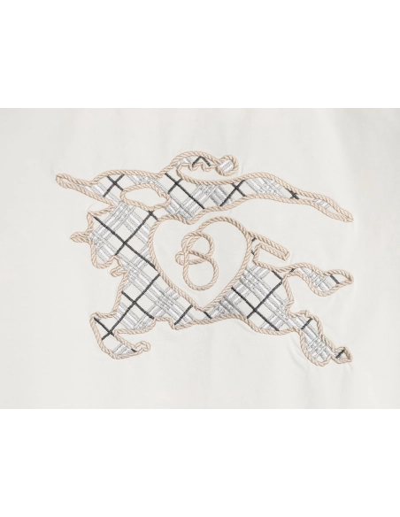 Burberry Warhorse Embroidered Round Neck Short Sleeve T-Shirt,Burberry