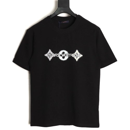 Louis Vuitton hand-painted three-flower print short-sleeve,Louis Vuitton