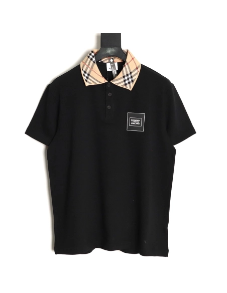 Burberry leather logo short-sleeved polo shirt TSK1,Burberry
