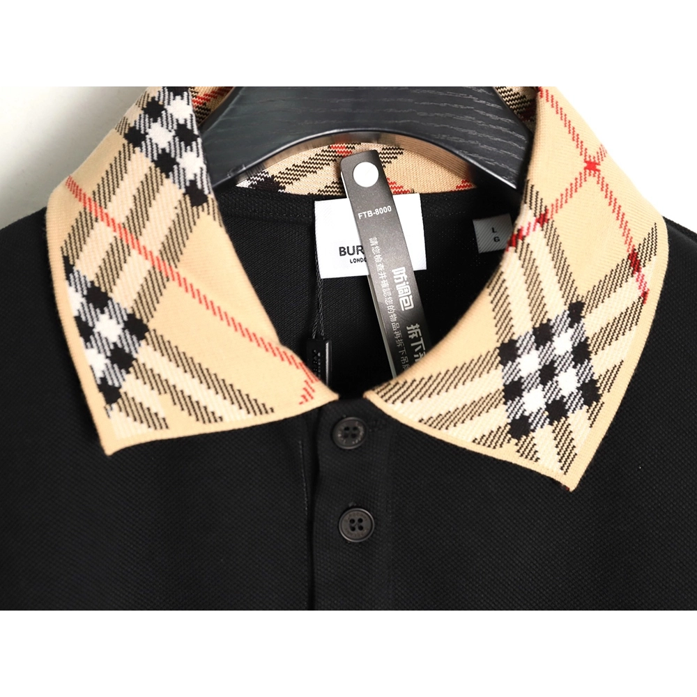 Burberry leather logo short-sleeved polo shirt TSK1,Burberry