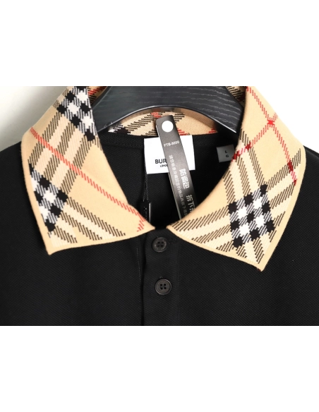 Burberry leather logo short-sleeved polo shirt TSK1,Burberry