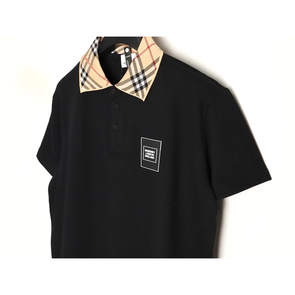 Burberry leather logo short-sleeved polo shirt TSK1,Burberry