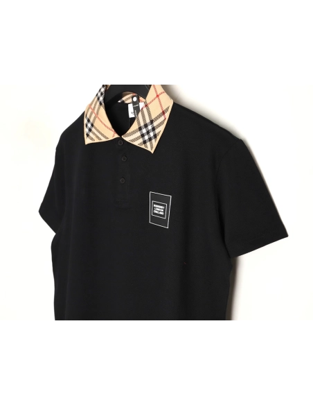 Burberry leather logo short-sleeved polo shirt TSK1,Burberry