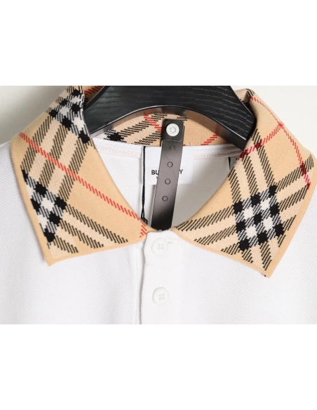 Burberry leather logo short-sleeved polo shirt,Burberry