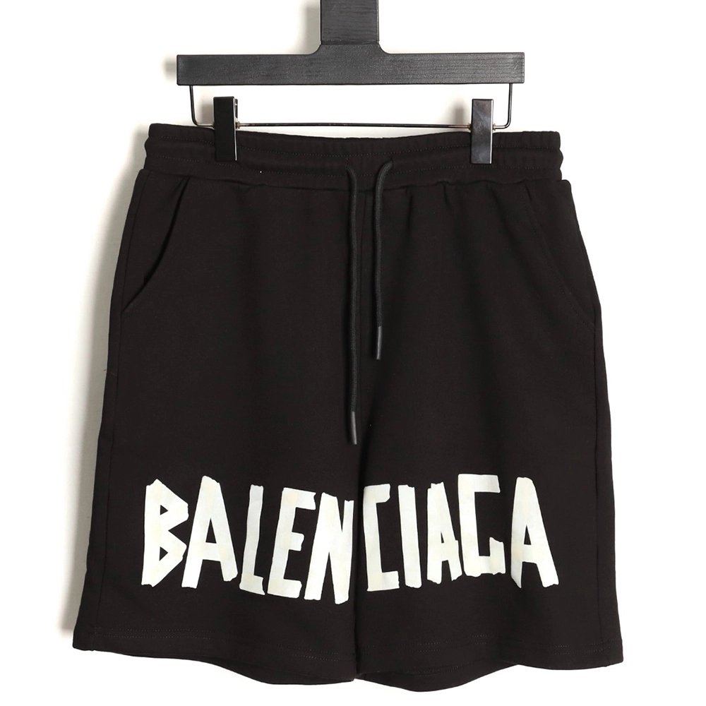 Balenciaga masking tape printed shorts TSK1,Balenciaga