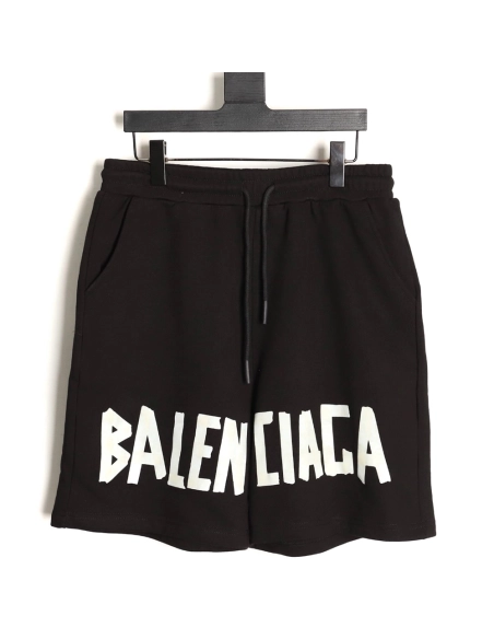Balenciaga masking tape printed shorts TSK1,Balenciaga