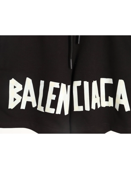 Balenciaga masking tape printed shorts TSK1,Balenciaga