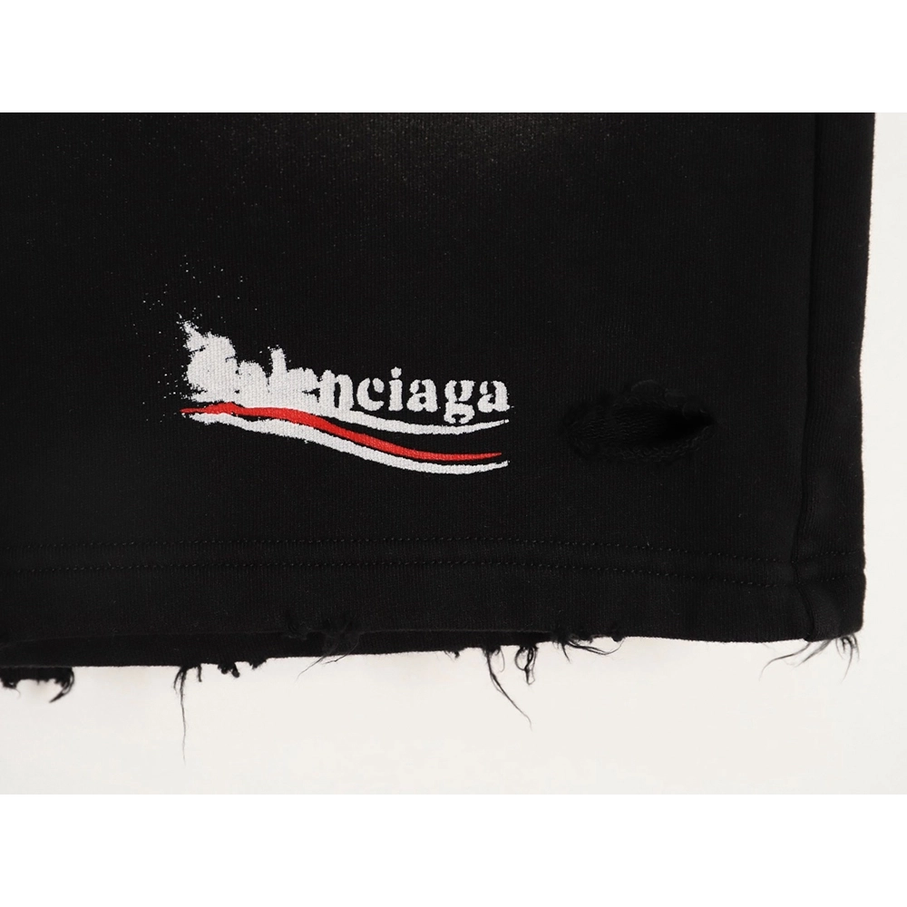 Balenciaga fuzzy cola distressed ripped shorts,Balenciaga