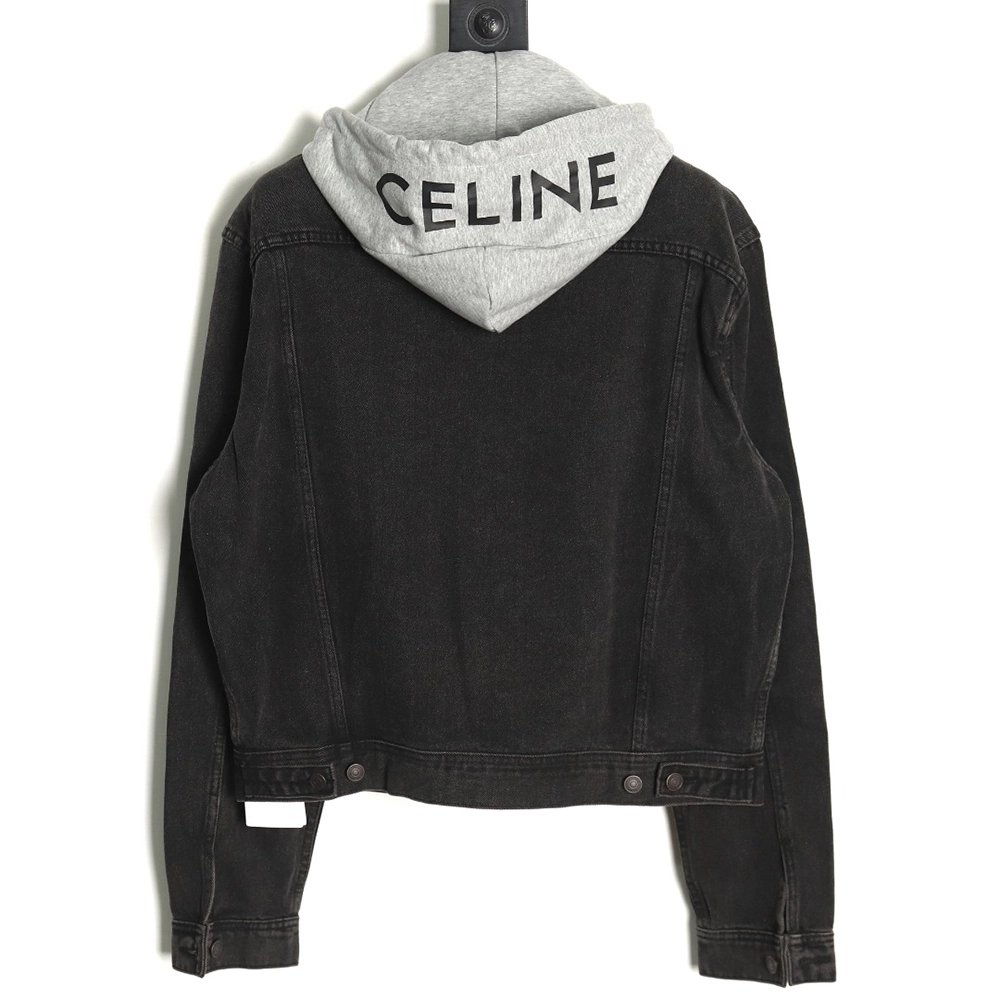 Celine paneled hooded denim jacket TSK1,Celine