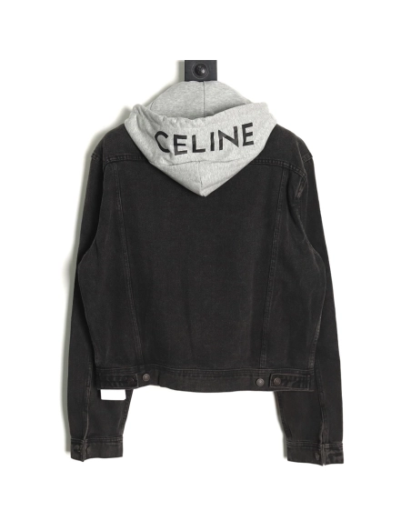Celine paneled hooded denim jacket TSK1,Celine