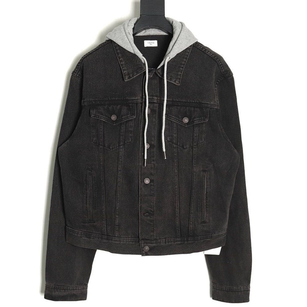 Celine paneled hooded denim jacket TSK1,Celine