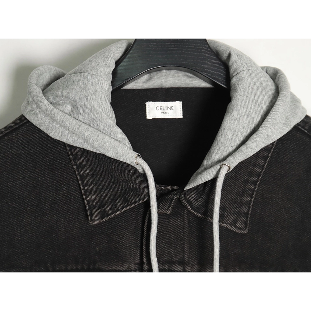 Celine paneled hooded denim jacket TSK1,Celine