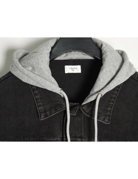 Celine paneled hooded denim jacket TSK1,Celine