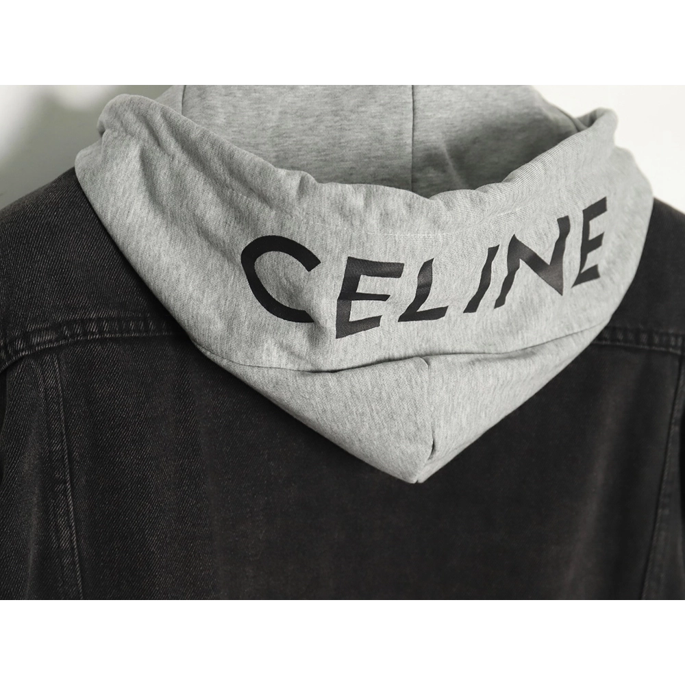 Celine paneled hooded denim jacket TSK1,Celine