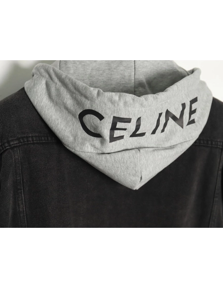 Celine paneled hooded denim jacket TSK1,Celine