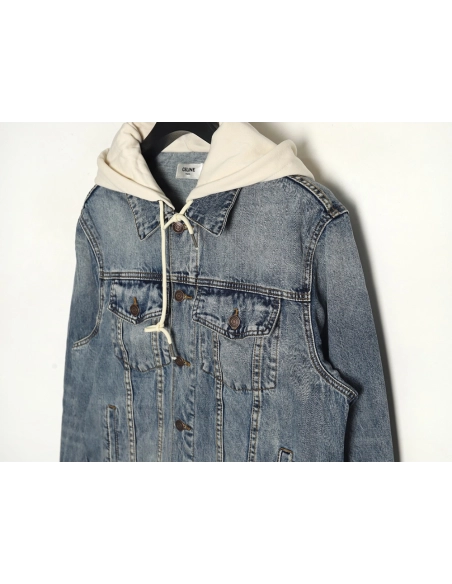 Celine paneled hooded denim jacket,Celine