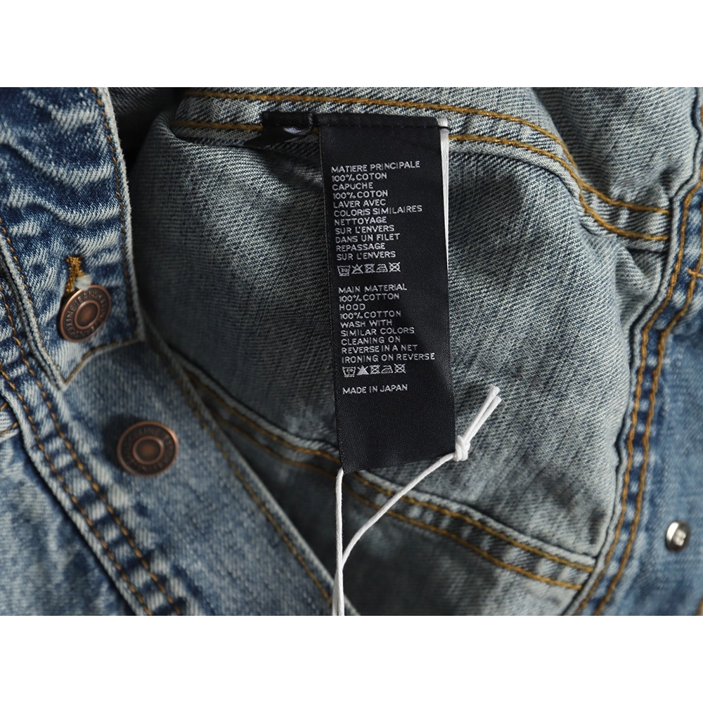 Celine paneled hooded denim jacket,Celine