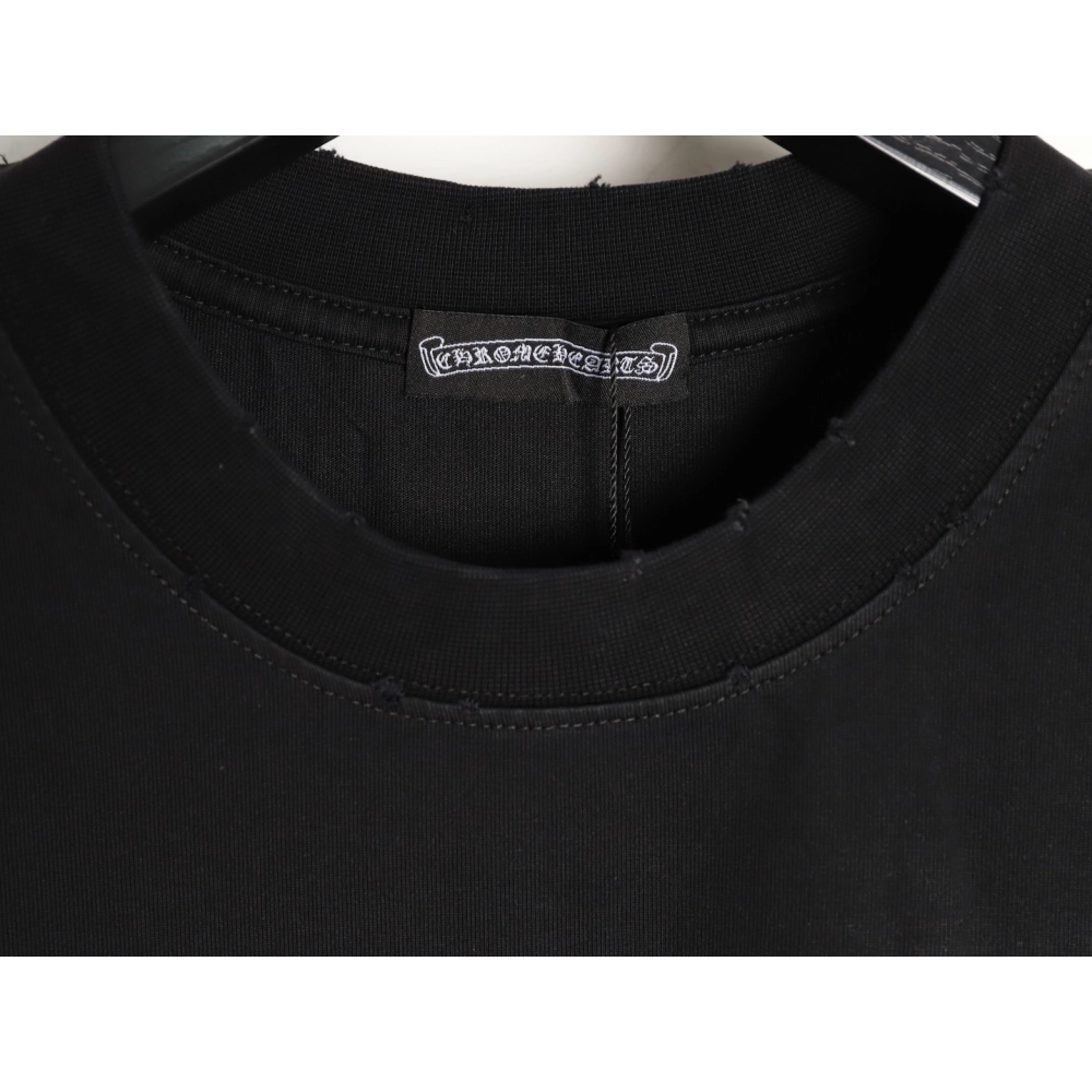 Chrome Hearts Red Label Cross Patch Embroidered Washed Hole Short Sleeve T-shirt TSK1,Chrome Hearts