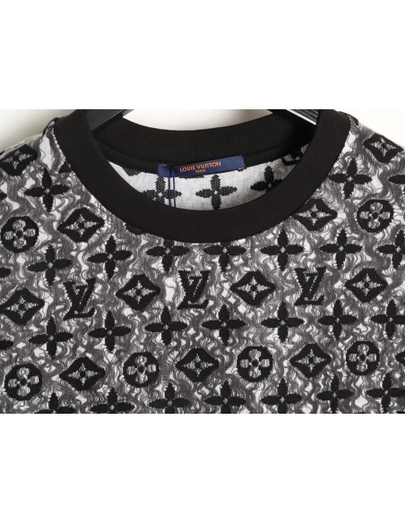 Louis Vuitton double-layer mesh jacquard monogram short-sleeve,Louis Vuitton