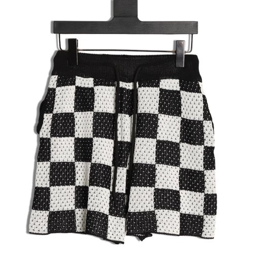 Askyurself checkerboard knit shorts TSK1,ASKYURSELF