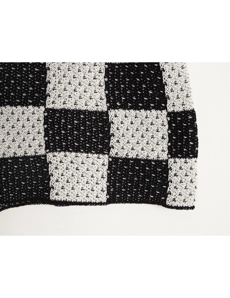 Askyurself checkerboard knit shorts TSK1,ASKYURSELF