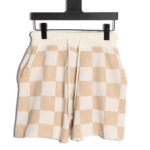 Askyurself checkerboard knit shorts,ASKYURSELF