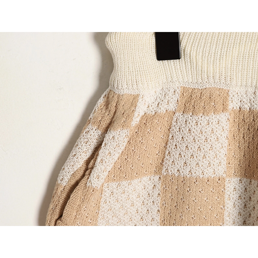 Askyurself checkerboard knit shorts,ASKYURSELF