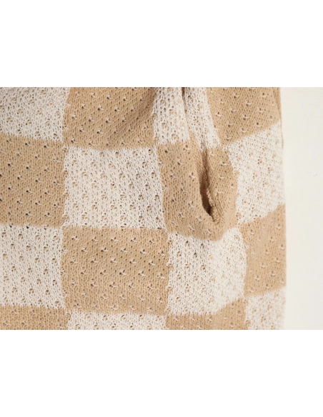 Askyurself checkerboard knit shorts,ASKYURSELF