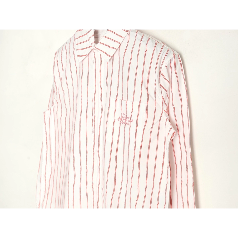 Dior striped shirt with pocket embroidery,Dior