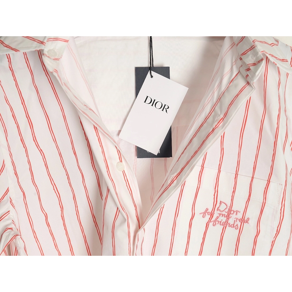 Dior striped shirt with pocket embroidery,Dior