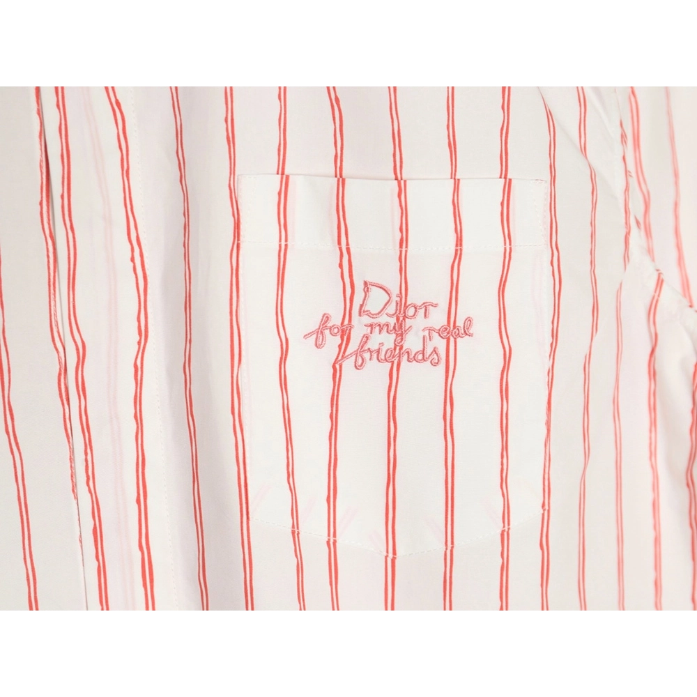 Dior striped shirt with pocket embroidery,Dior