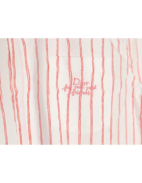 Dior striped shirt with pocket embroidery,Dior