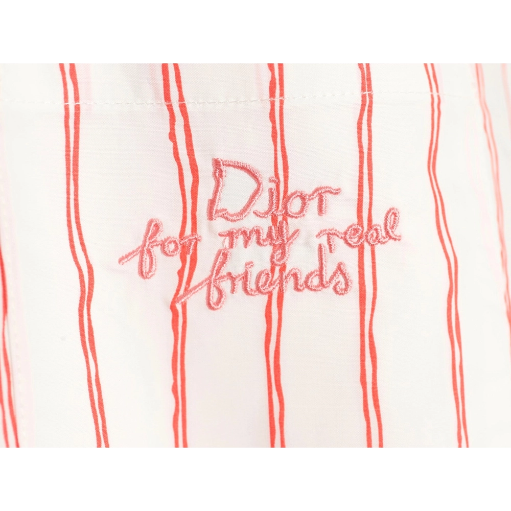 Dior striped shirt with pocket embroidery,Dior