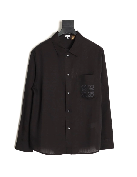 Loewe embroidered linen long-sleeved shirt,Loewe