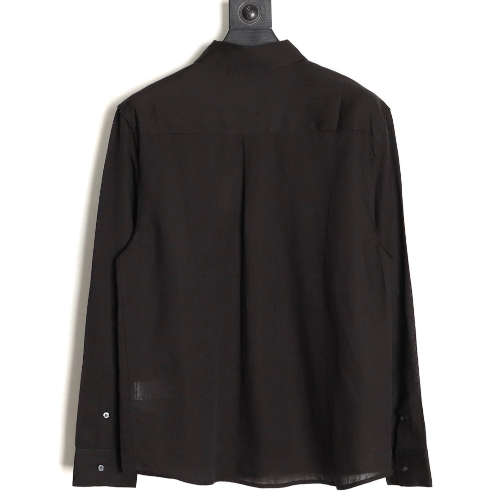 Loewe embroidered linen long-sleeved shirt,Loewe