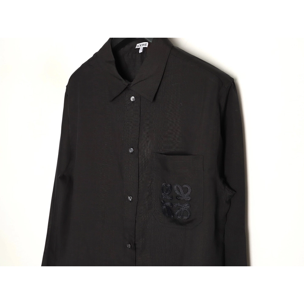 Loewe embroidered linen long-sleeved shirt,Loewe