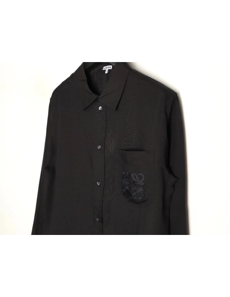 Loewe embroidered linen long-sleeved shirt,Loewe