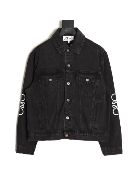 Loewe denim embroidered denim jacket,Loewe