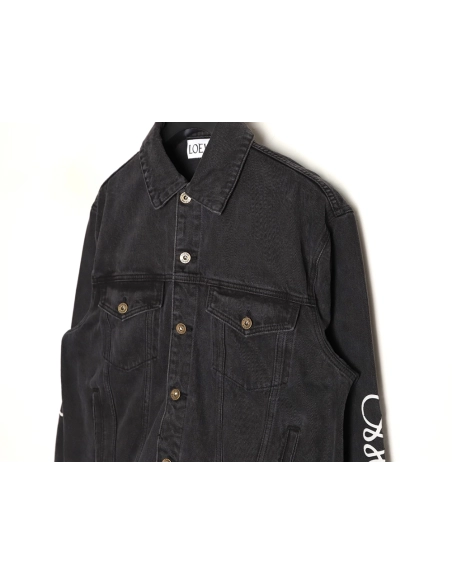 Loewe denim embroidered denim jacket,Loewe