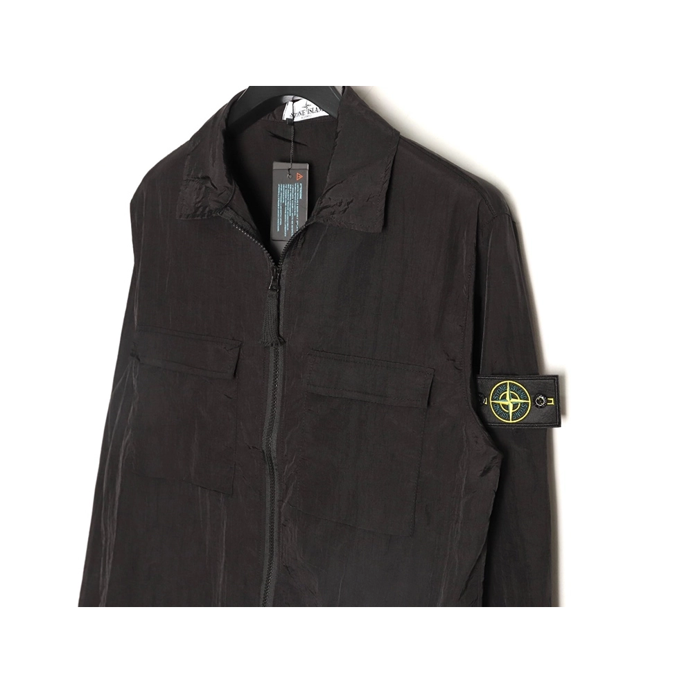Stone Island solid color logo patch lapel zipper sun protection jacket,Stone Island