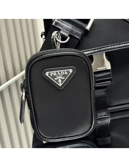 Prada Re-Nylon and Saffiano leather shoulder bags 2VD034 22X16X8.5cm,Prada Bags