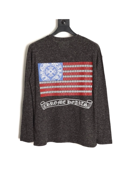 Chrome Hearts Vintage Sanskrit Flag Stars and Stripes Long Sleeve T-shirt,Chrome Hearts