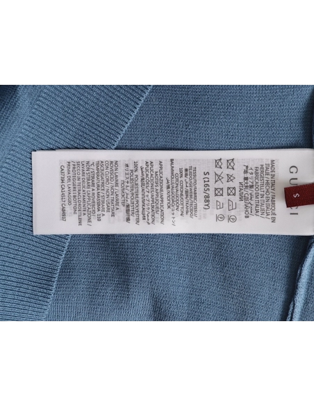 Gucci contrast collar embroidered logo knitted polo short sleeve,Gucci