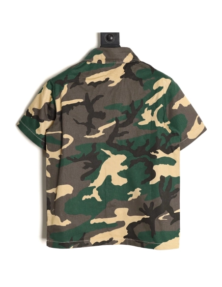 Chrome Hearts camouflage denim short-sleeved shirt,Chrome Hearts