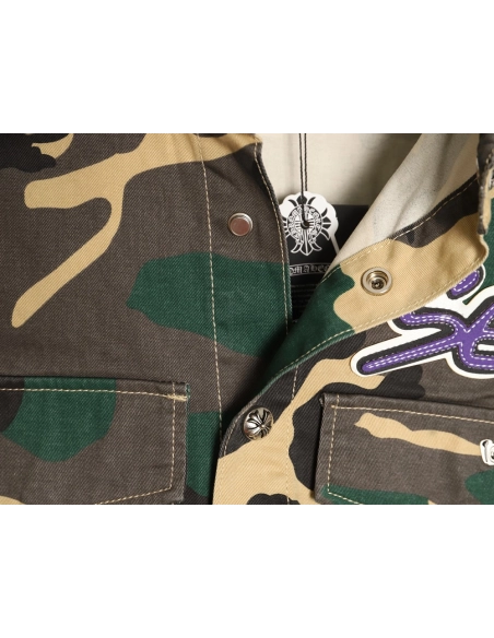 Chrome Hearts camouflage denim short-sleeved shirt,Chrome Hearts