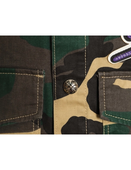 Chrome Hearts camouflage denim short-sleeved shirt,Chrome Hearts